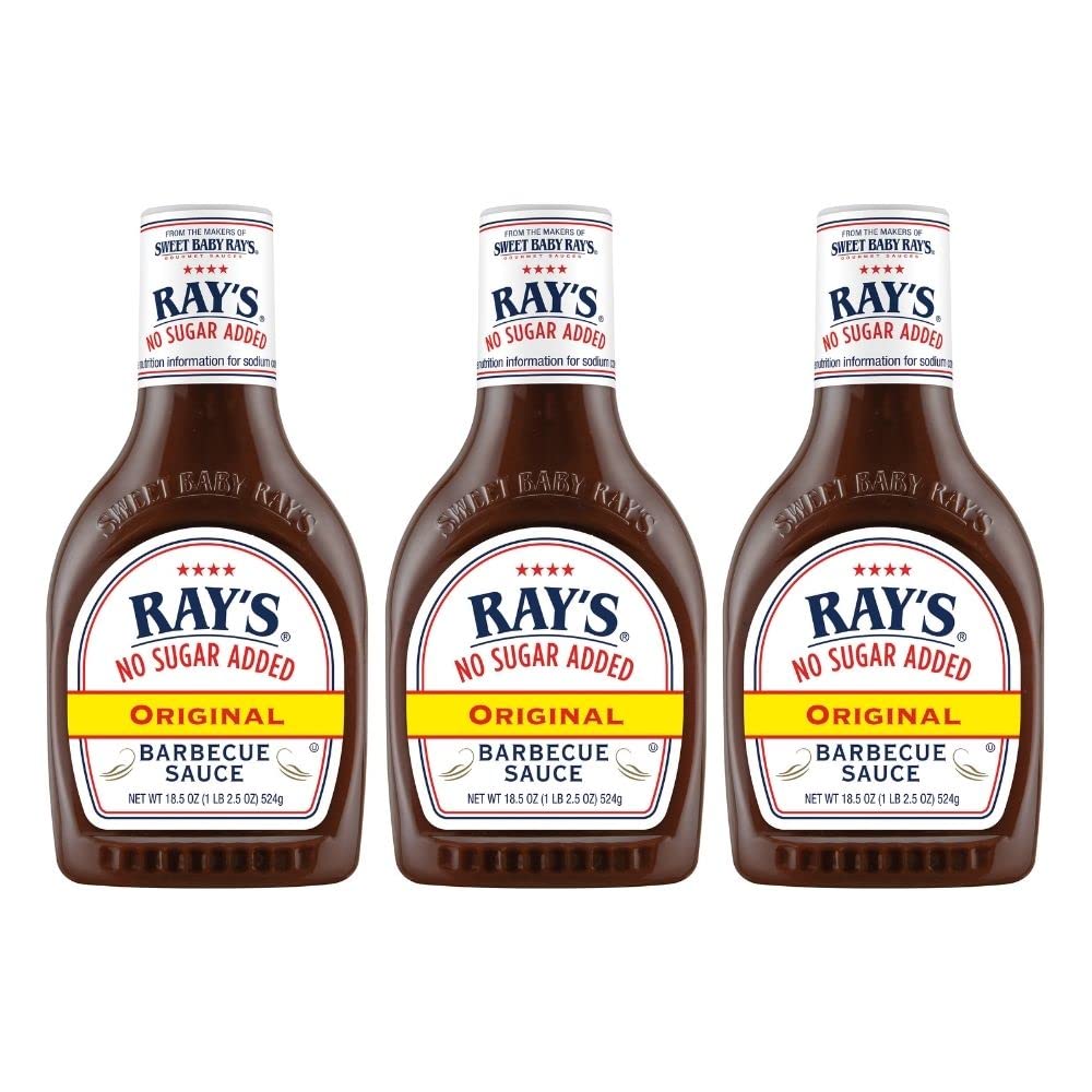 Sweet Baby Rays No Sugar Added Original Barbecue Sauce (18.5 Ounce, Pack of 3)