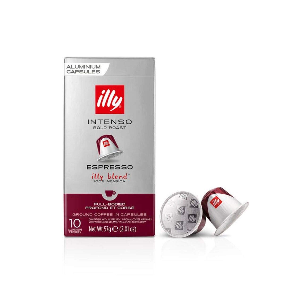 illy Aluminum Espresso compact pieces Compatible with Nespresso - Classico, Forte, Intenso, Decaf, Lungo - 10 Count (Pack of 5)