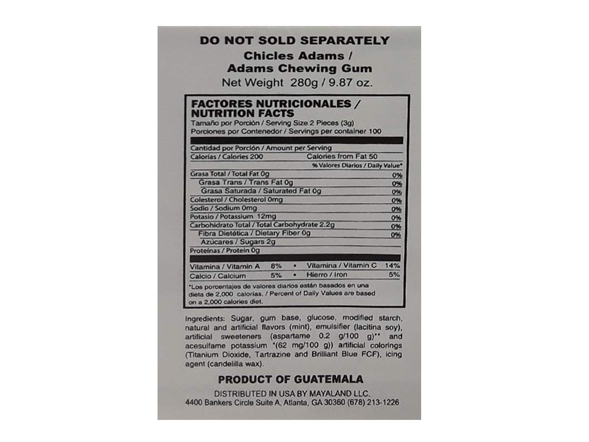 Adams Gum 100 x 2 units - Chiclets (Pack of 18)