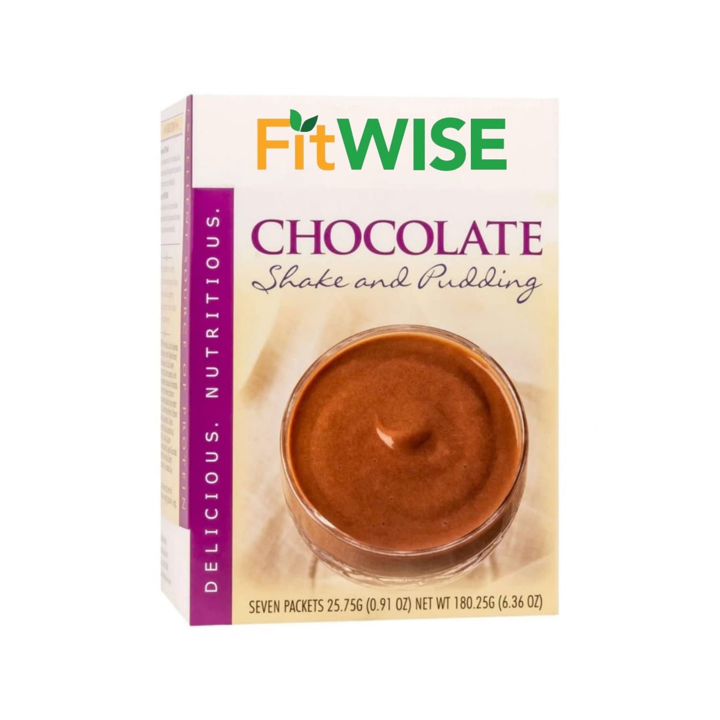 Fitwise - Meal Replacement Pudding Or Shake  Low Calorie  15G Caseinate Protein  Aspartame Free  Low Fat  7 Servings Per Box (Chocolate)