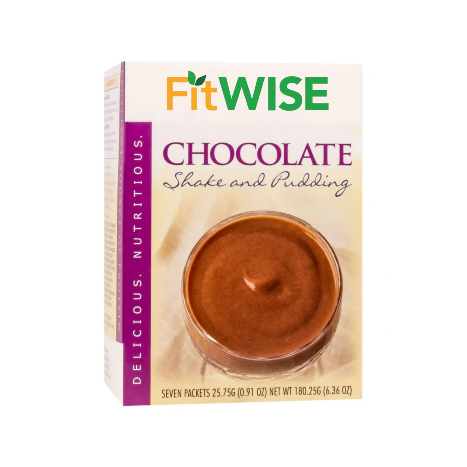 Fitwise - Meal Replacement Pudding Or Shake  Low Calorie  15G Caseinate Protein  Aspartame Free  Low Fat  7 Servings Per Box (Chocolate)