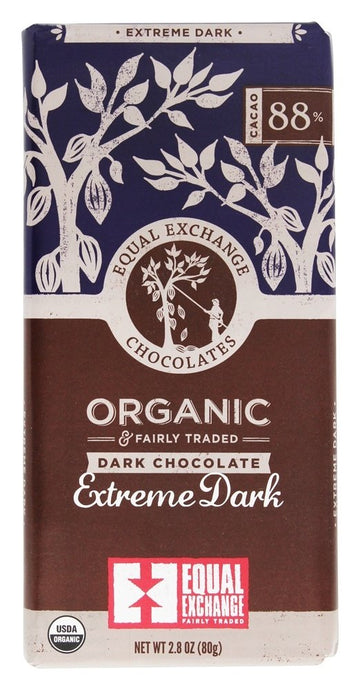 Equal Exchange Organic Chocolate Bar, Extreme Dark, 1 Count