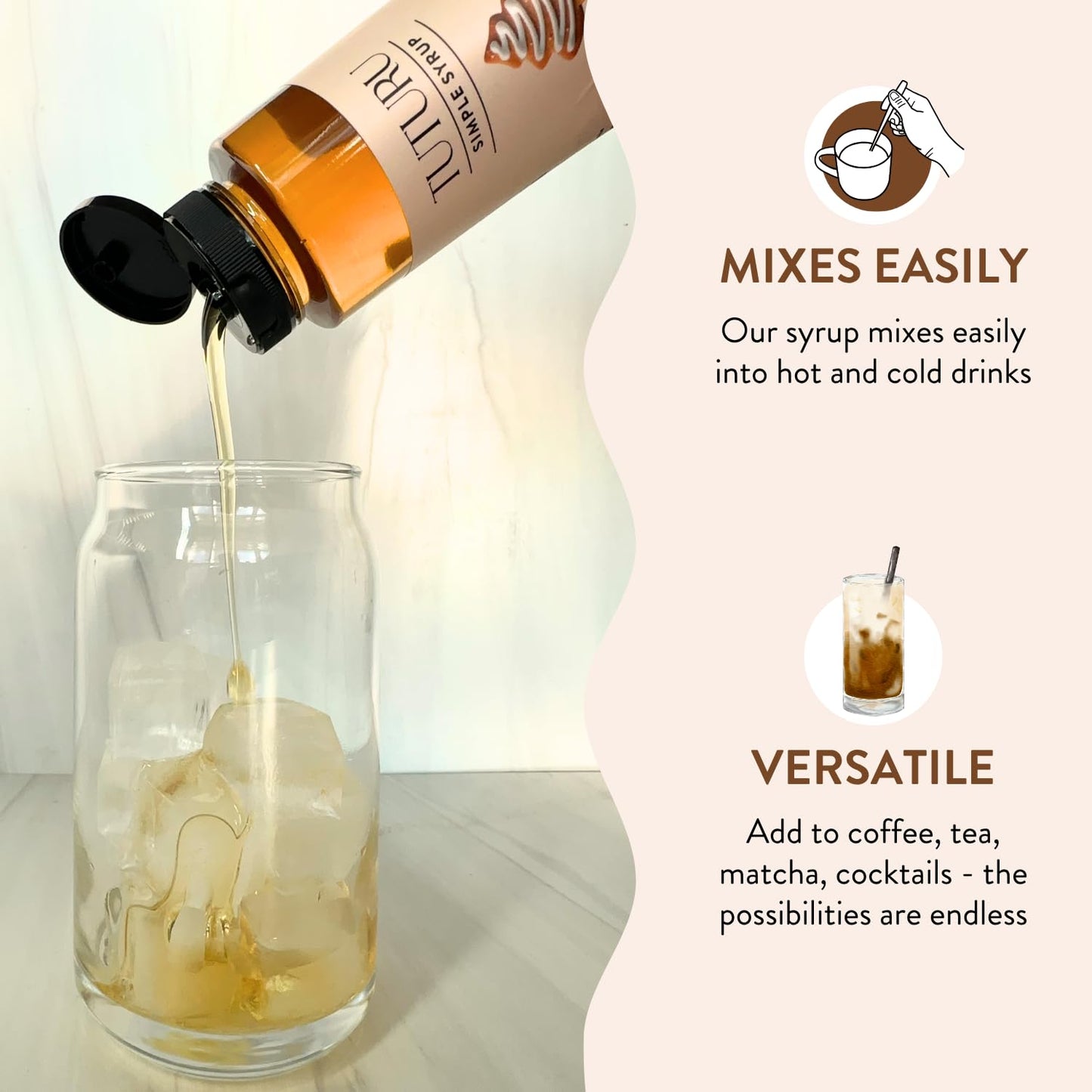Gingerbread Simple Syrup for Coffee  Cocktails  Matcha - Sweetened with Agave Nectar - Infused with Real Gingerbread Spices - 13.5 oz