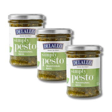 Delallo Traditional Basil Pesto, Made In Italy, Gourmet Spread, Ready To Use Pasta Sauce, Made With Olive Oil And Parmesan Chees
