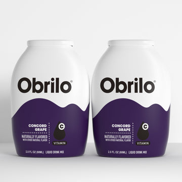 Obrilo Water Enhancer Liquid Flavoring Drops, Zero Sugar, Naturally Flavored, 2 Fl Oz (Pack of 2), Concord Grape