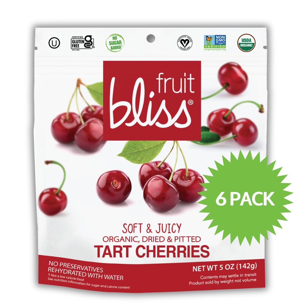 Fruit Bliss - Organic Tart Dried Cherries - Case Of 6-4 Oz.