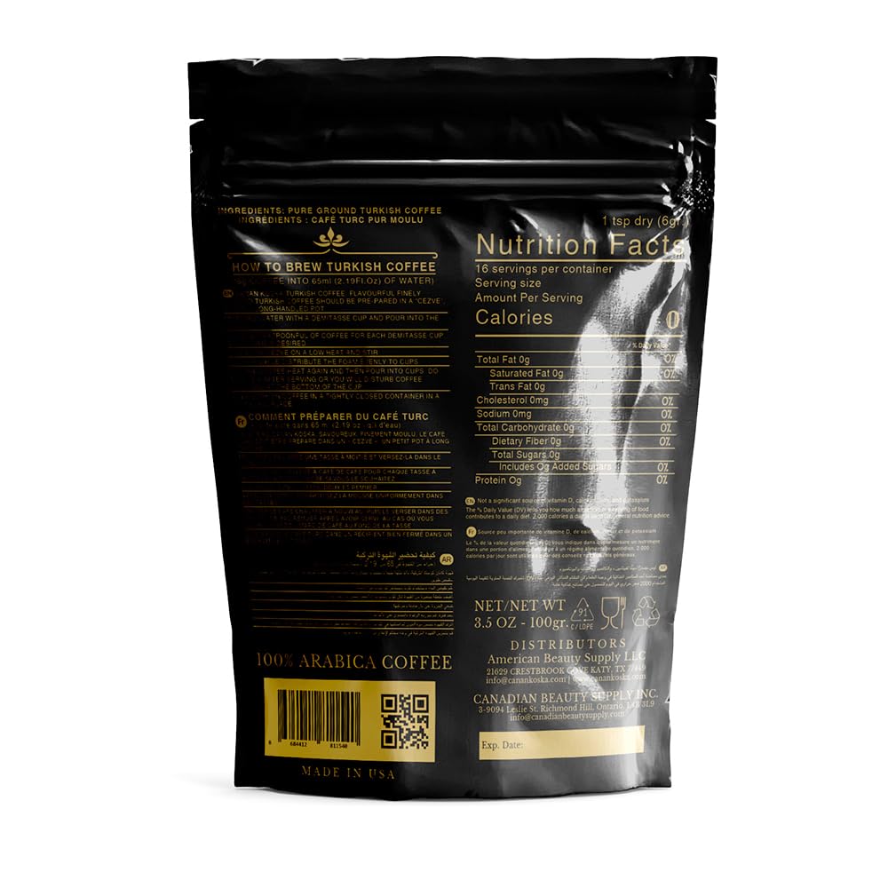 Canan Koska Turkish Coffee Medium Roast Ground Coffee 100% Arabica, Finely Ground for Rich Flavor and Smooth Texture, Ideal for