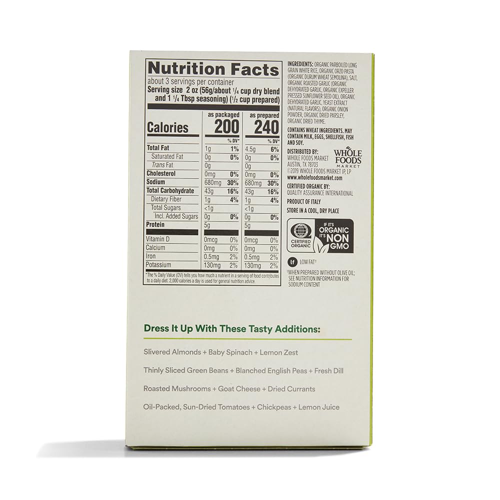 365 By Whole Foods Market, Rice Pilaf Garlic And Herb Organic, 6.1 Ounce