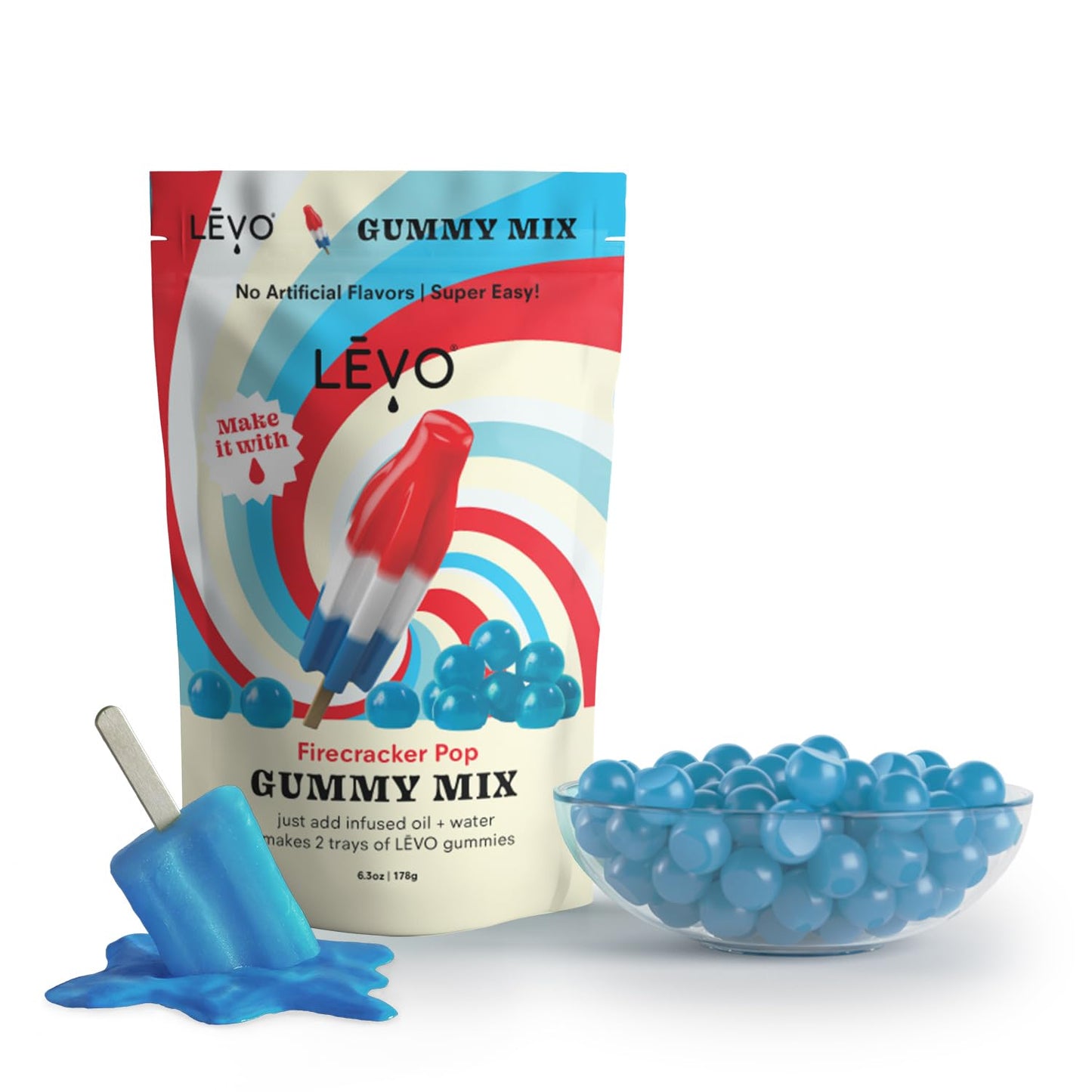 LEVO Gummy Mix -   Pop - Makes 64 Gummies - 6.3 Ounce - Blue