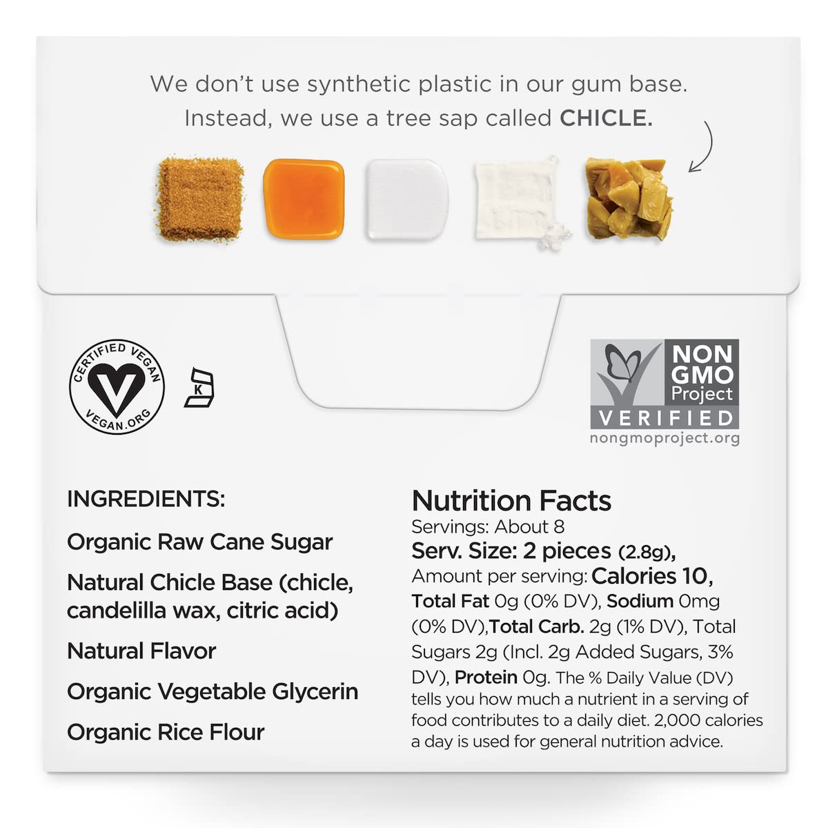 SIMPLY Gum Maple, Plastic-Free Natural Chewing Gum, 6 Pack (90 Pieces) | Vegan, Kosher, Non GMO, Aspartame Free and Sorbitol Fre