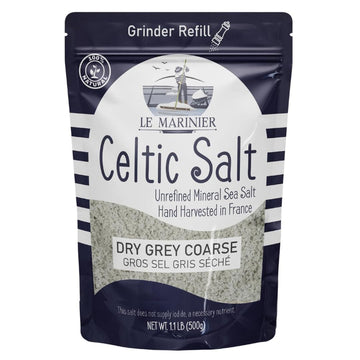 Le Marinier French Sea Salt Dry Grey Coarse, 1.1Lb – 18Oz (500G). Mineral Rich 100% Natural And Unrefined. Perfect For Grinders. Coarse Celtic Salt Organic. Hand Harvested Mineral Salt (1.1Lb Dry Grey)