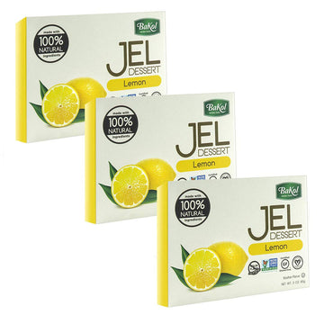 Bakol Jel Dessert - All Natural Vegan Dessert Mix - Kosher - Halal - No Artificial Sweeteners Flavors Or Colors - Lemon Flavor (