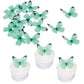 50Pcs Edible Butterfly Cake Decorations Green Wafer Paper Butterflies Cake Cupcake Toppers For Women Girls' Happy Birthday Cake