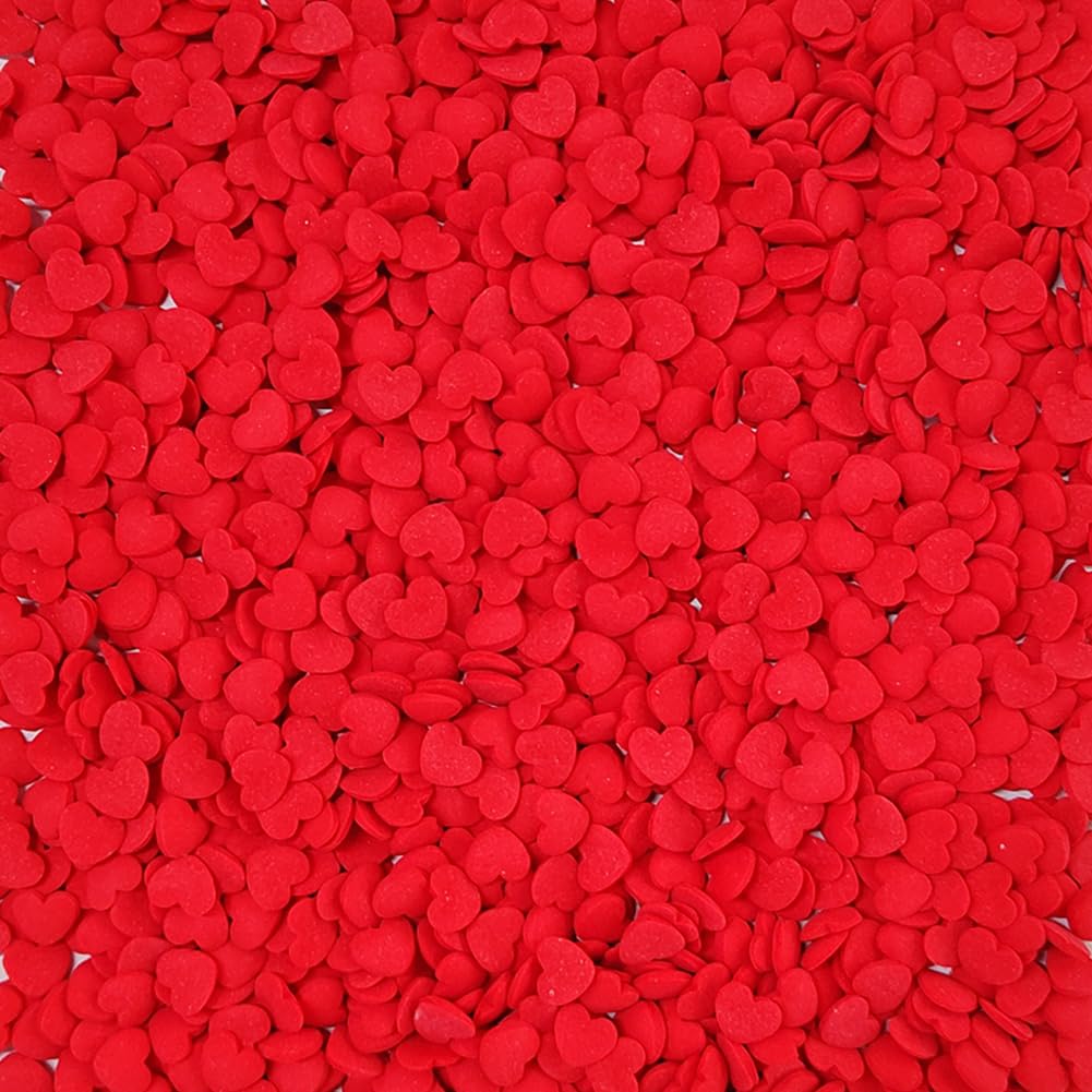 Homankit Valentine'S Day Red Hearts Sprinkles Edible Baking Cupcake Cake Decoration Cookie Ice Cream Donut Decorating 2.82 Ounces