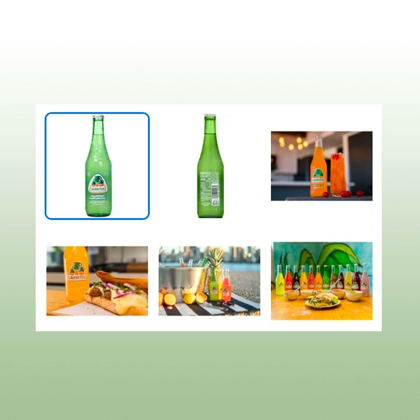 Jarritos Grapefruit Mexican Soft Soda Drink 12 Fl Oz Glass Bottles 12 Pack