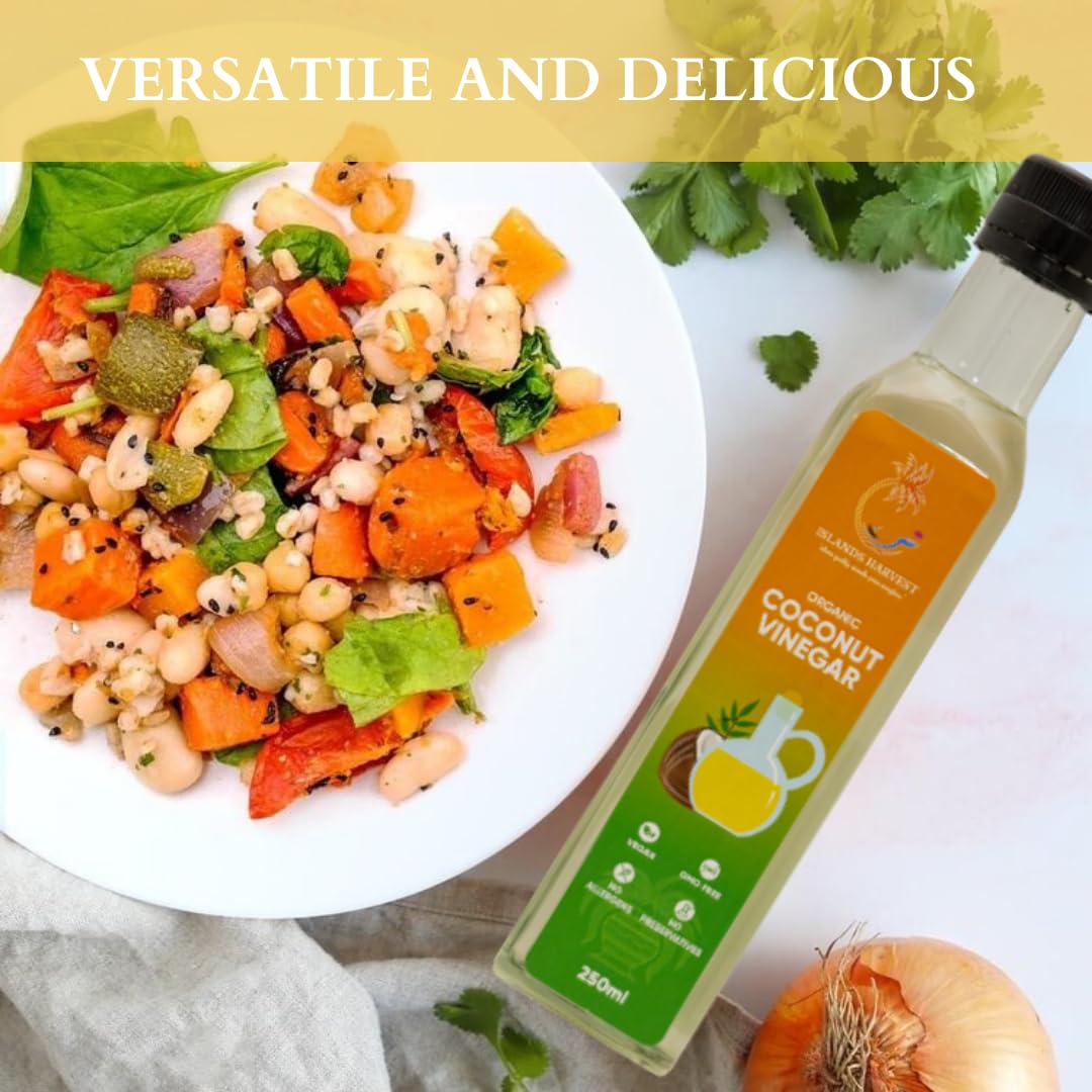 Islands Harvest Organic Coconut Vinegar Pack Of 3 - Vegan, Kosher, Halal, Non-Gmo, Usda Organic - Rich & Tangy With Aromatic Coc
