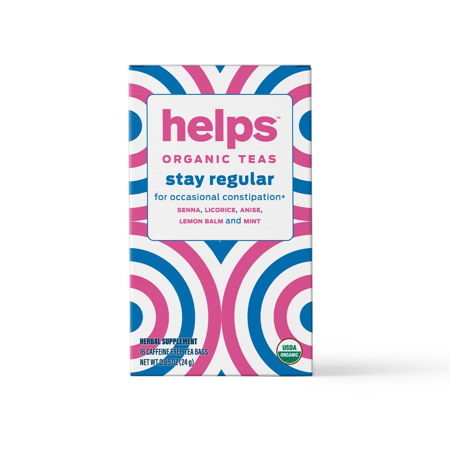 Helps Teas | Helps Stay Regular Tea | Organic Blend Of Senna, Licorice, Anise, Lemon Balm And Mint That Relieves Occasional Cons
