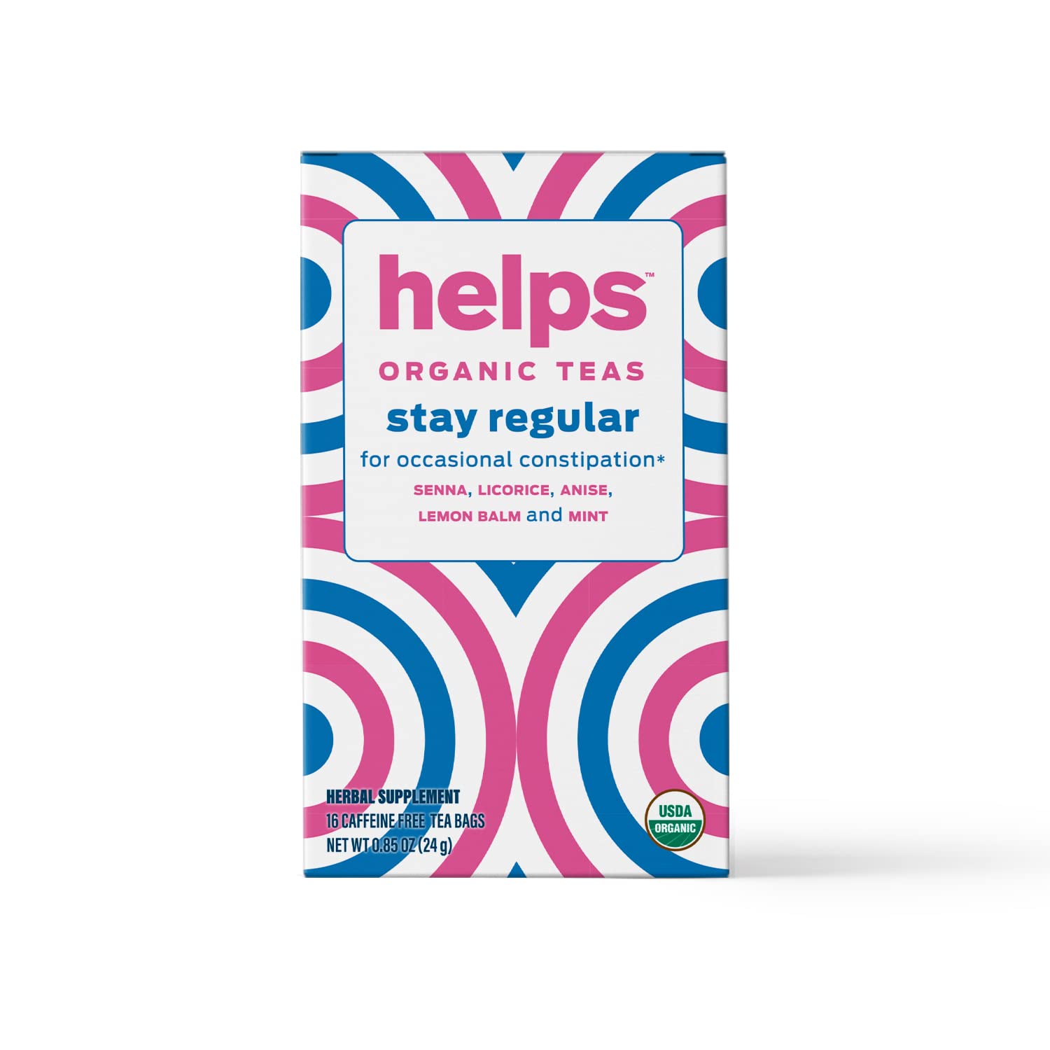 Helps Teas | Helps Stay Regular Tea | Organic Blend Of Senna, Licorice, Anise, Lemon Balm And Mint That Relieves Occasional Cons