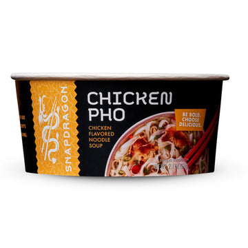 Snapdragon Chicken Pho Instant Noodle Bowl Six Pack, Rich Chicken Flavored Broth With Rice Noodles, Gluten Free, No Artificial F