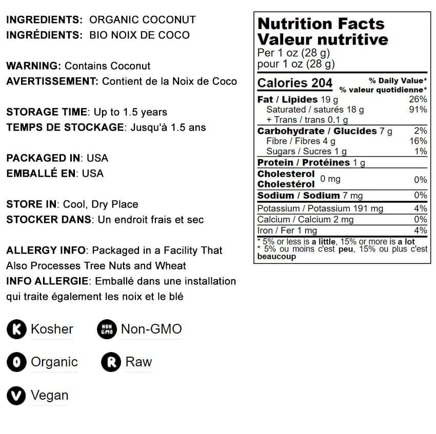 Food to Live Organic Coconut Chips, 12 Ounces - Non-GMO, Kosher, Raw, Desiccated, Unsweetened, Unsulfured, Dried Flakes, Vegan,
