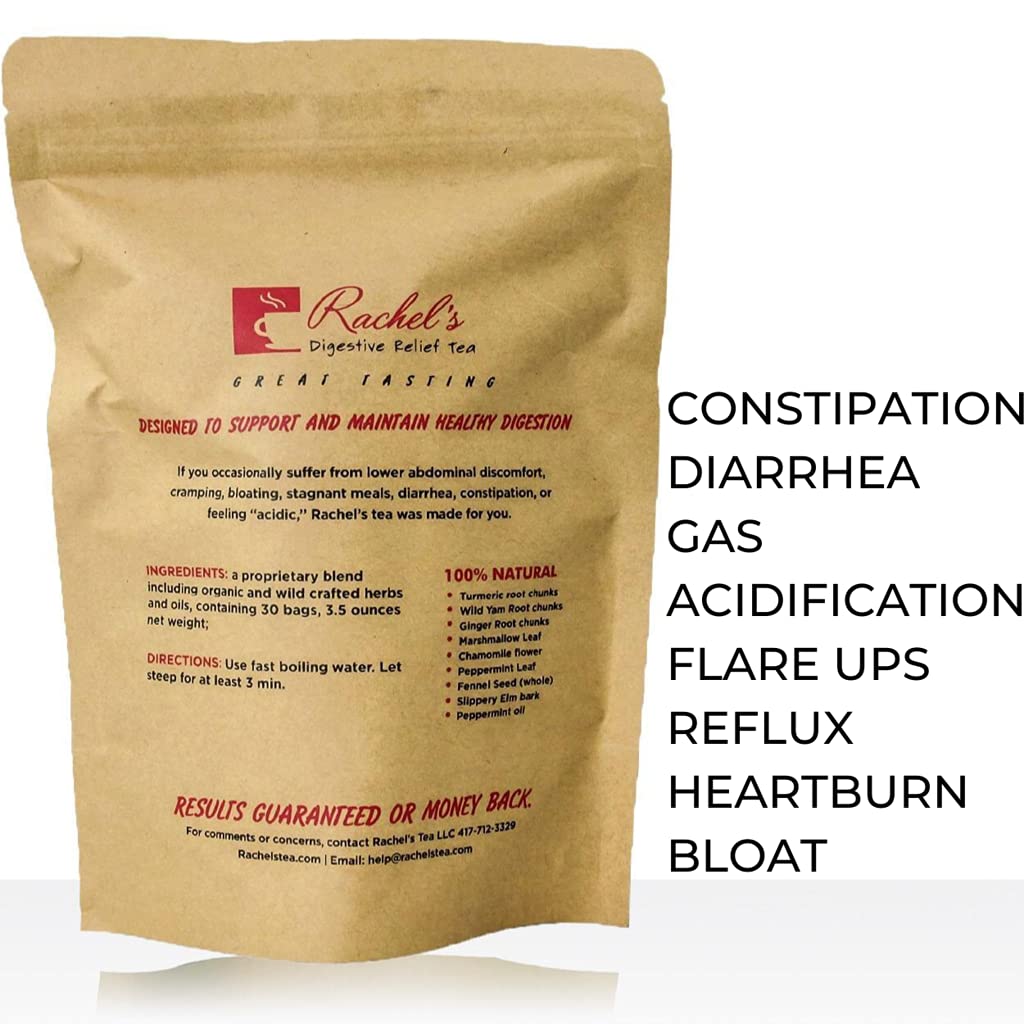Rachels Tea Herbal Tea Blend with Turmeric, Ginger, Chamomile, 30 Bags, 4oz, Model Digtea24