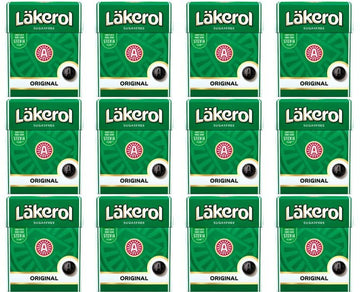 12-Pack Lakerol Original Herb Menthol Licorice Sugar Free Pastilles Stevia Candy 0.88-Ounce Packages
