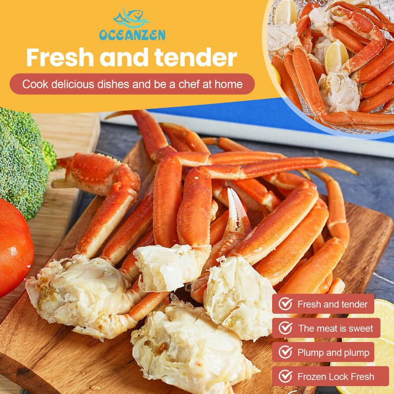 Oceanzen: Premium Alaskan Largest Size Snow Crab Legs(Approximately 10-12 Oz Per Cluster) (10Lbs) - Overnight Shipping Monday To