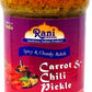 Rani Carrot & Chilli Pickle Hot (Achar, Spicy Indian Relish) 10.5oz (300g) Glass Jar ~ Vegan | Gluten Free | NON-GMO | No Colors