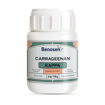 Benosen Kappa Carrageenan - Vegan Gelatin Substitute, Food Grade Thickener, 4 oz, White to Yellowish Powder