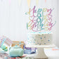 Yetxel Cake Topper - Happy 8th Birthday - Boys and Girls - Paper Decoration - Color Flash Design