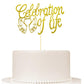 Happy Birthday in Heaven,Celebration of Life Cake Topper for Birthday,Anniversary,Funeral,In Loving Memory, Funeral Decor,Gold G