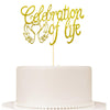 Happy Birthday in Heaven,Celebration of Life Cake Topper for Birthday,Anniversary,Funeral,In Loving Memory, Funeral Decor,Gold G