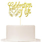 yaxwhty Cake Topper - Happy Birthday in Heaven, Gold Glitter, In Loving Memory, Perfect for Celebrations and Anniversaries