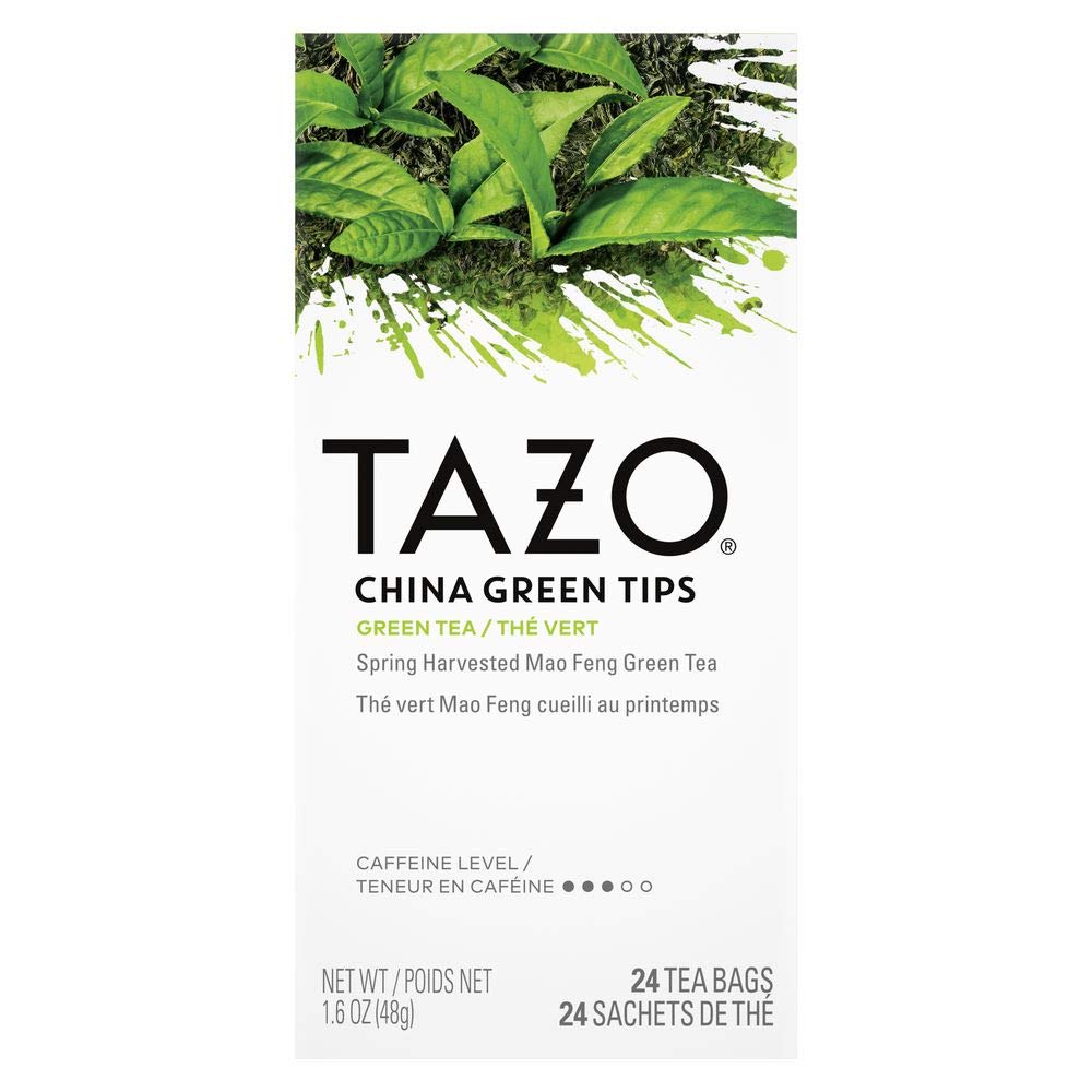 Tazo China Green Tips Enveloped Hot Tea Bags Non Gmo, 24 Count, Pack Of 6