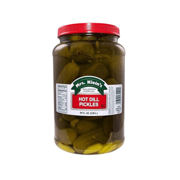 Mrs. Kleins Hot Dill Pickles Spicy Pickles Bold Dill Pickle Snack Made with Natural Ingredients | Kosher, Low Carb, Gluten Free 