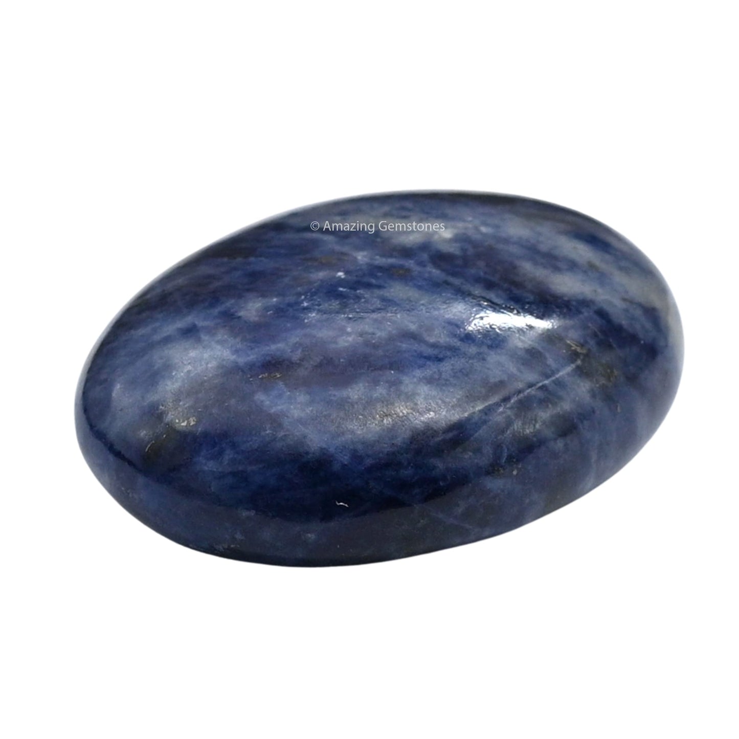 Sodalite Palm Stone - Hot Massage Worry Stone For Natural Body Chakra Balancing, Reiki Healing And Crystal Grid