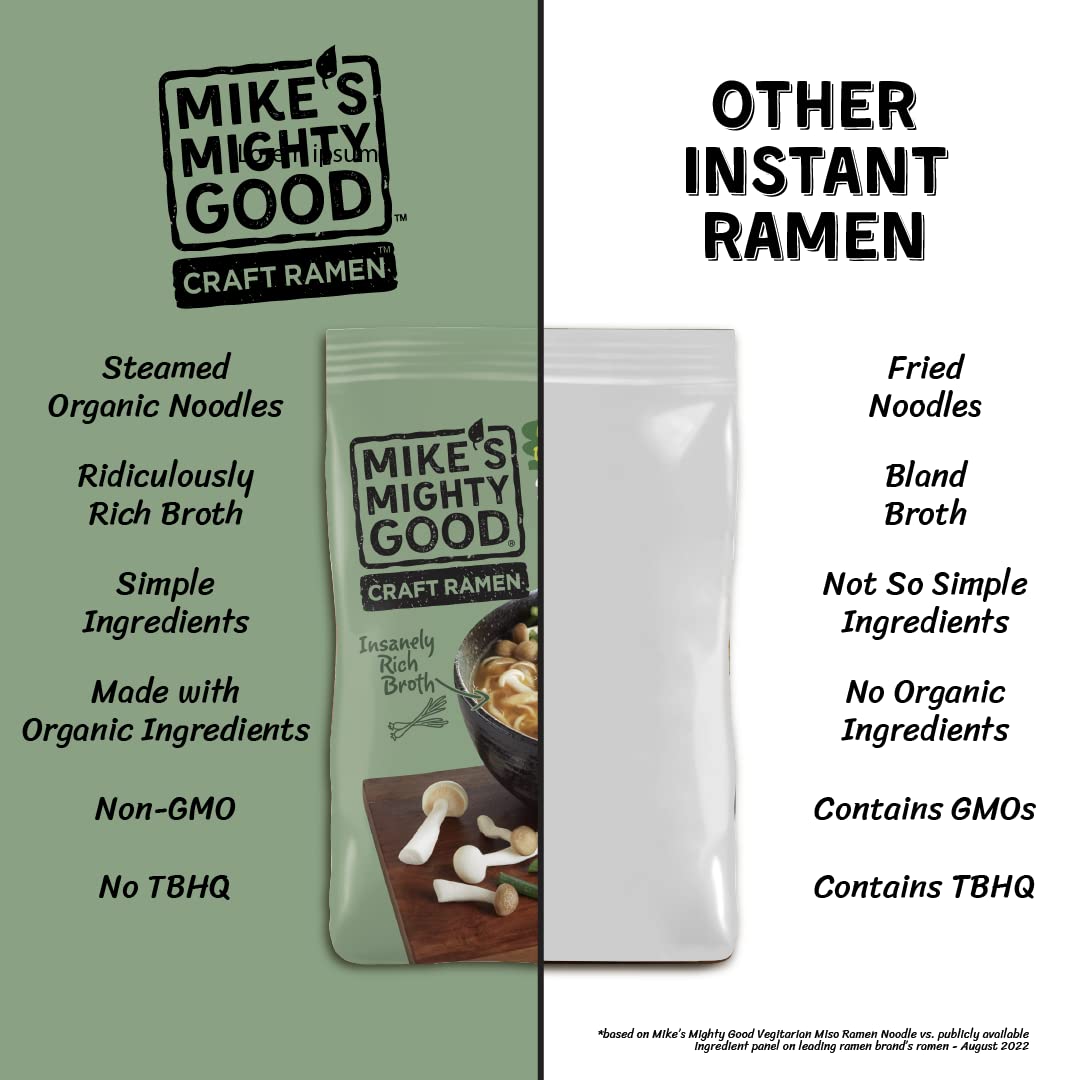 Mike'S Mighty Good Vegetarian Miso Soup - Instant Ramen Noodles - Organic And Non-Gmo Instant Noodles - Miso Ramen - Vegan Ramen