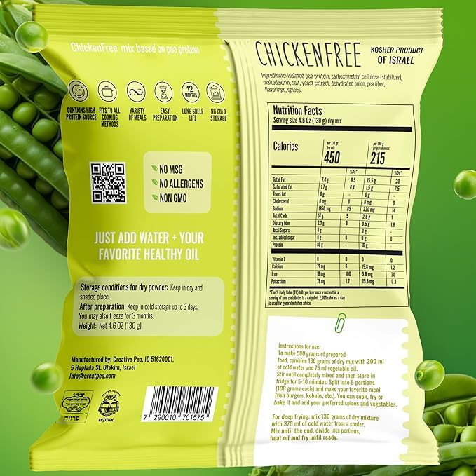 Plant-Based Meat: Vegan Chicken-Free Substitute - High-Protein, Keto-Friendly, Pea Protein-Based, Gluten-Free (Pack Of 3)