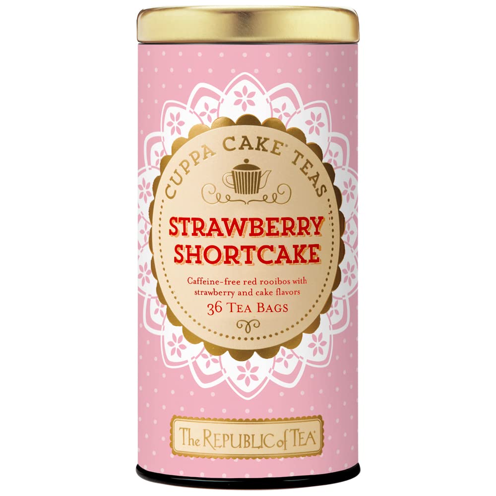 The Republic of Tea Strawberry Shortcake Herbal Tea - 36 Tea Bags, Cuppa Cake Flavor