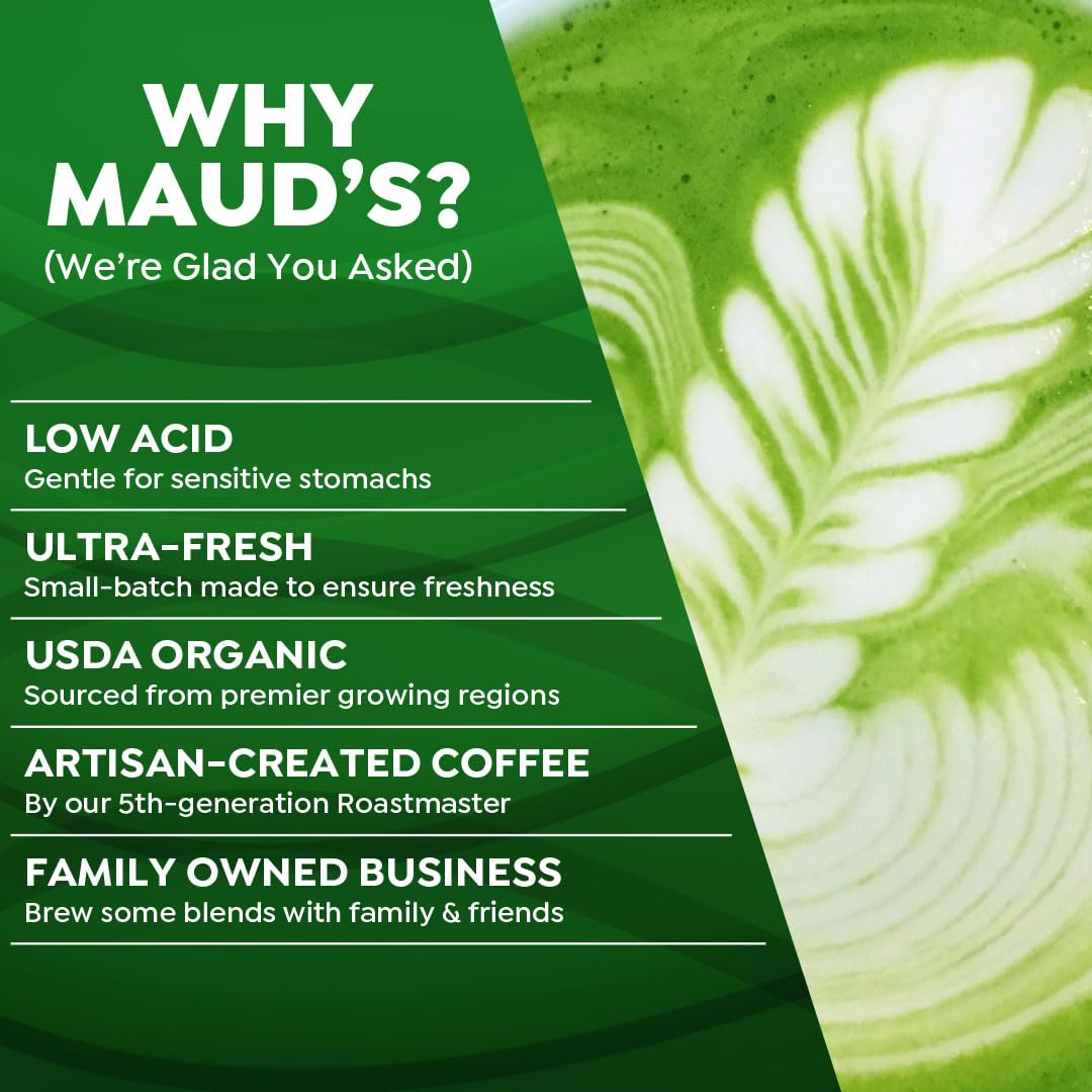 MAUDS Matcha Latte Pods, Recyclable Single Serve Tea Pods, Compatible with Keurig K Cups, 16 Count