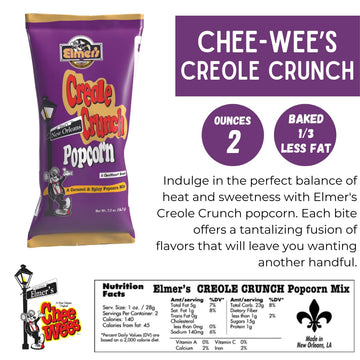 Elmer'S New Orleans Popcorn Creole Crunch/Cheese Combo, Caramel & Hot-N-Spicy Combo 2Oz, Pack Of 6