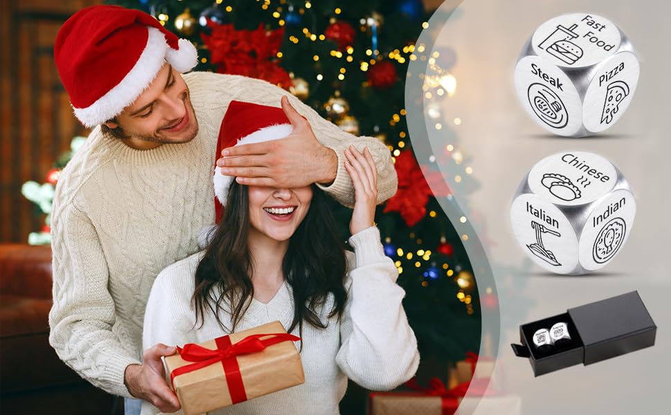 Valentines Day Gifts for Him Her, Food Dice, 6 11 Year Anniversary Steel Gifts for Him Her, Couples Gifts for Boyfriend, Date Ni