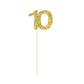Unimall 24 Pieces Number 10 Cupcake Toppers, Gold Glitter 10Th Birthday Cupcake Picks Mini Cake Decorations For 10 Years Old Bir