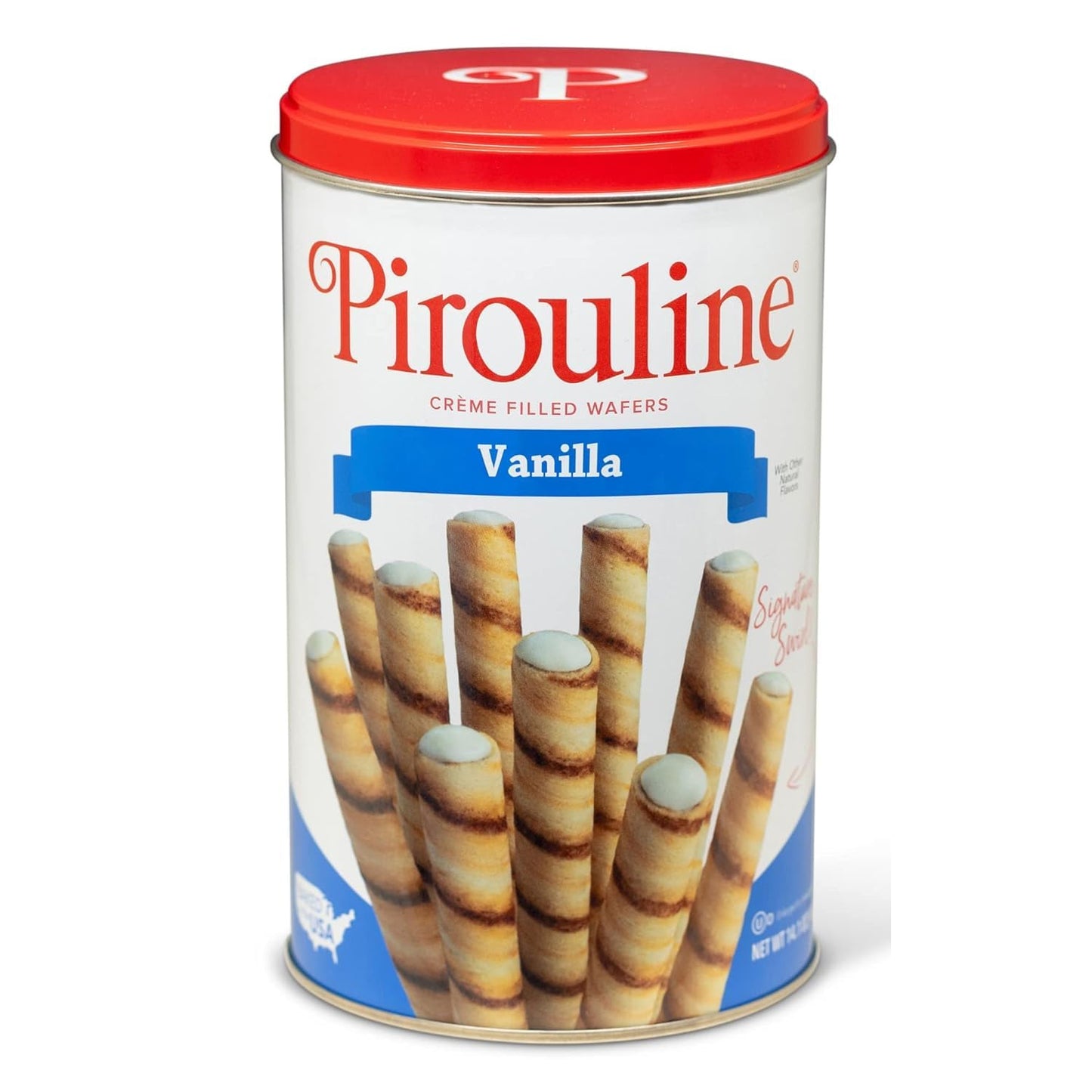 Pirouline Rolled Wafers – Vanilla – Rolled Wafer Sticks, Crème Filled Wafers, Rolled Cookies For Coffee, Tea, Ice Cream, Snacks, Parties, Gifts, And More – 14.1Oz Tin 2Pk
