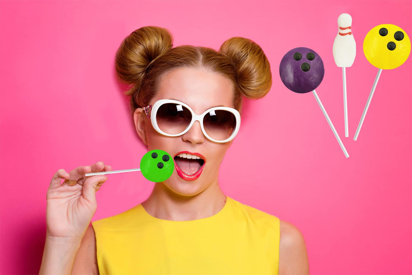 Fruidles Bowling Lollipops Candy Suckers, Super Sports Events, Gatherings, Birthdays Parties, Individually Wrapped (12-Pack)