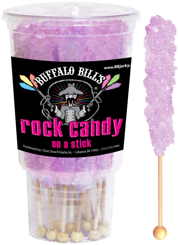 Buffalo Bills Tutti-Frutti (Lavender) Rock Candy On A Stick (12-Ct Cup Lavender Rock Candy Sticks)