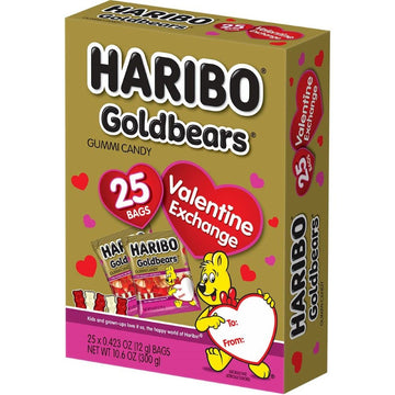 Haribo Gold-Bears Valentines Day Gummy Bears Party Supplies Favors, 25 Count