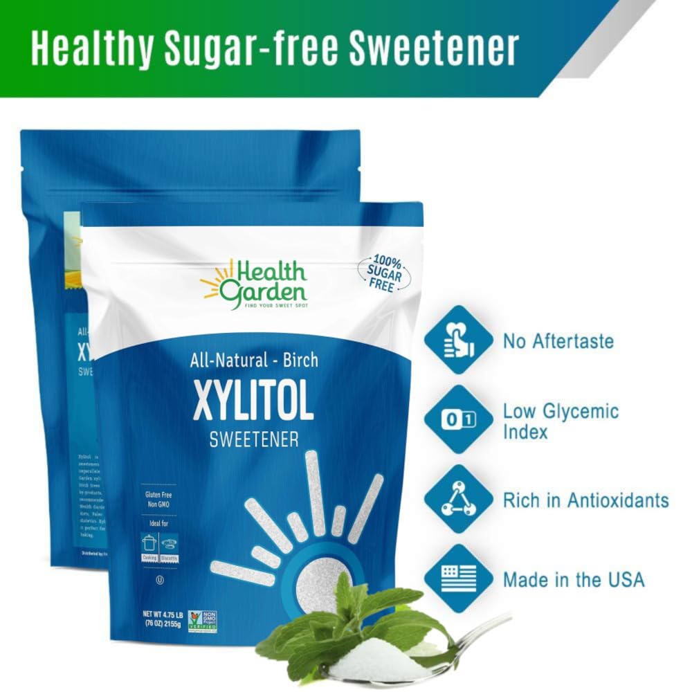 HEALTH GARDEN Birch Xylitol Sweetener - Non-GMO, Keto-Friendly - 4.75 LB