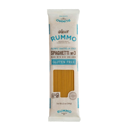 Rummo Gluten Free Spaghetti Pasta N.3 - Corn & Rice Pasta Noodles, GF Spaghetti, Thin Pasta Noodles, Italian Pasta - 12 Ounce (P
