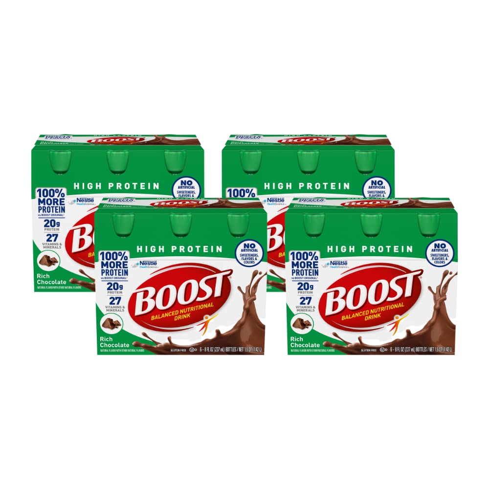 Boost Complete High Protein Nutritional Drink, Rich Chocolate, 8 Fl Oz (Pack Of 4)